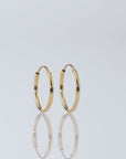 14k Yellow Gold Endless Hoop Earrings, 1mm