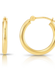 14k Yellow Gold Classic Hoop Earrings, 2mm