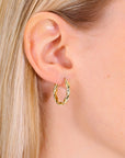 14k Yellow Gold Twisted Hoop Earrings