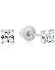 14K Gold Lab Diamond Stud Earrings, CVD Brilliant Princess-Cut Diamond Studs, Classy Square Diamond Studs