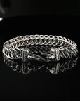 Handmade Snake-Styled Byzantine Chain Bracelet. Unisex in Sterling Silver