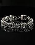 Handmade Snake-Styled Byzantine Chain Bracelet. Unisex in Sterling Silver