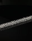 Handmade Snake-Styled Byzantine Chain Bracelet. Unisex in Sterling Silver