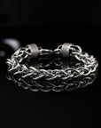 Dark Handmade Byzantine Chain Bracelet. Unisex in Sterling Silver