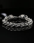 Dark Handmade Byzantine Chain Bracelet. Unisex in Sterling Silver