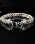 Handmade Byzantine Chain Bracelet (8.75 inch), Unisex in Sterling Silver