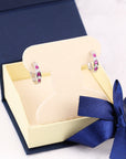 CZ Huggie Hoop Earrings in Sterling Silver