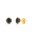 10k Yellow Gold Birthstone Stud Earrings with Pushbacks, 5mm, Available in 13 Colors