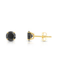 10k Yellow Gold Birthstone Stud Earrings with Pushbacks, 5mm, Available in 13 Colors