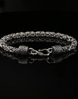Dark Handmade Byzantine Chain Bracelet with S-Hook Clasp. Unisex in Sterling Silver
