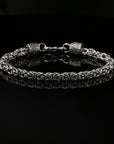 Dark Handmade Byzantine Chain Bracelet with S-Hook Clasp. Unisex in Sterling Silver