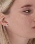 CZ Poodle Stud Earrings in Sterling Silver