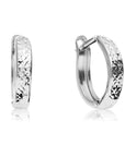 14K Gold Round Diamond-Cut Huggie Hoop Earrings