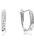 14K Gold Oval Diamond Cut Huggie Hoop Earrings