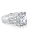 CZ Princess Baguette Ring in Sterling Silver