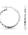 Round Twisted Hoop Earrings in Sterling Silver
