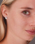 CZ Royal Crown Stud Earrings in Sterling Silver