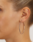 14k Gold Large Hoop Earrings, 2 inch (50mm)