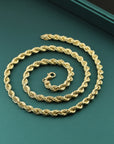 14K Yellow Gold Rope Chains, Solid 14k Gold Necklace With Secure Lobster Lock