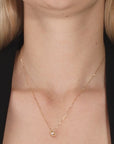 14k Yellow Gold Crescent Moon Necklace