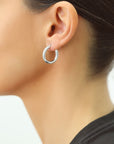 Sterling Silver Classic Round Chunky Hoop Earrings, 3mm