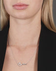 CZ QUEEN Word Necklace in Sterling Silver