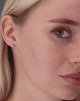CZ Small Heart Stud Earrings, 1789 in Sterling Silver