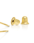 14k Gold Round Stud Earrings with Screw Backings
