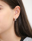 CZ Infinity Huggie Hoop Earrings in Sterling Silver