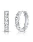 CZ Huggie Hoop Earrings in Sterling Silver