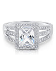 CZ Princess Baguette Ring in Sterling Silver