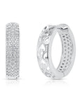 CZ Pave Huggie Hoop Earrings in Sterling Silver