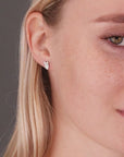 CZ Owl Stud Earrings in Sterling Silver