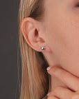 Plain Heart Stud Earrings in Sterling Silver
