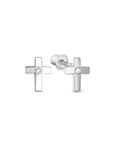 Classic Cross Stud Earrings in 14K Gold