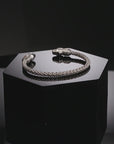 CZ Jaguar Cuff Bracelet with Gold Accents in Sterling Silver