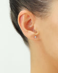 14k White Gold Classic Solitaire Stud, Single Earring, Pushback (Unisex)