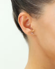14k White Gold Classic Ball Stud, Single Earring, Pushback