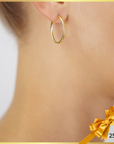 14k Yellow Gold Classic Hoop Earrings, 2mm