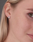 CZ LOVE Stud Earrings in Sterling Silver