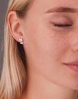 CZ Little Kitty Stud Earrings in Sterling Silver