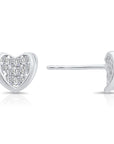 CZ Curved Heart Stud Earrings, 3609 in Sterling Silver