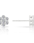 CZ Tiny Flower Halo Stud Earrings in Sterling Silver