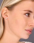 CZ Bird Stud Earrings in Sterling Silver