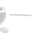 CZ Fish Stud Earrings, Whale in Sterling Silver