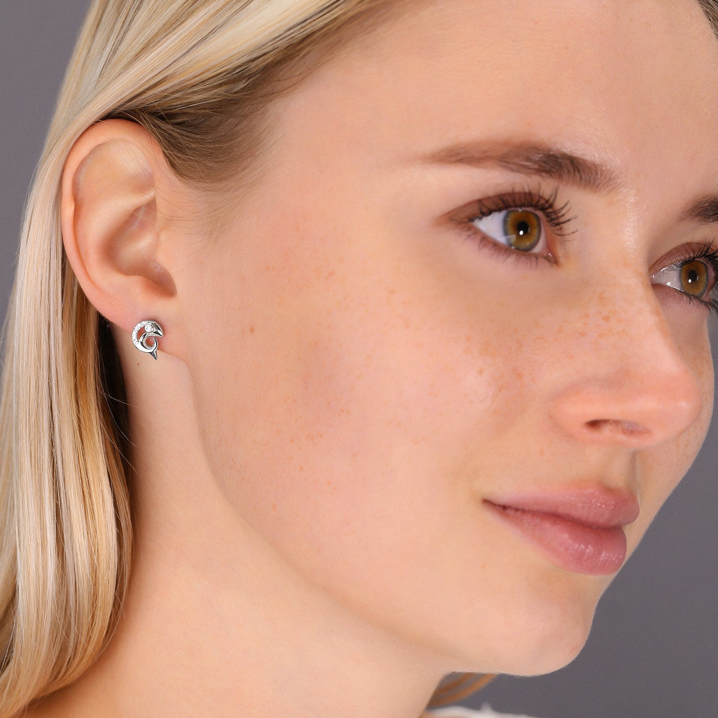 Sterling Silver Small Fish Stud Earrings