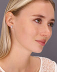 CZ Owl Stud Earrings in Sterling Silver