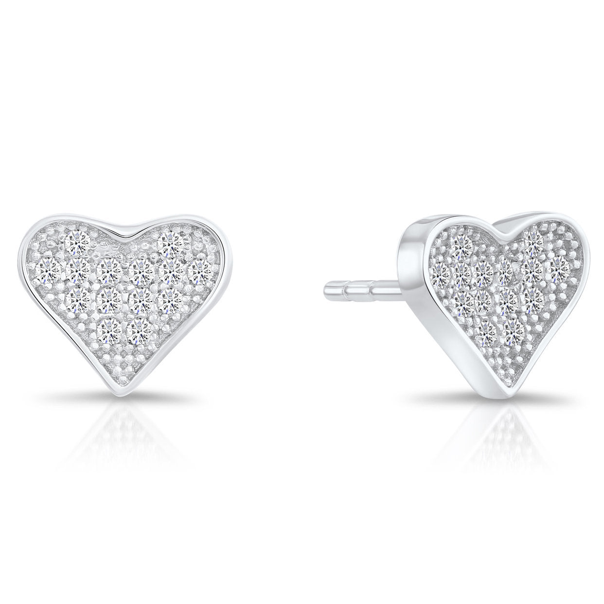 Sterling Silver Tiny Heart Stud Earrings
