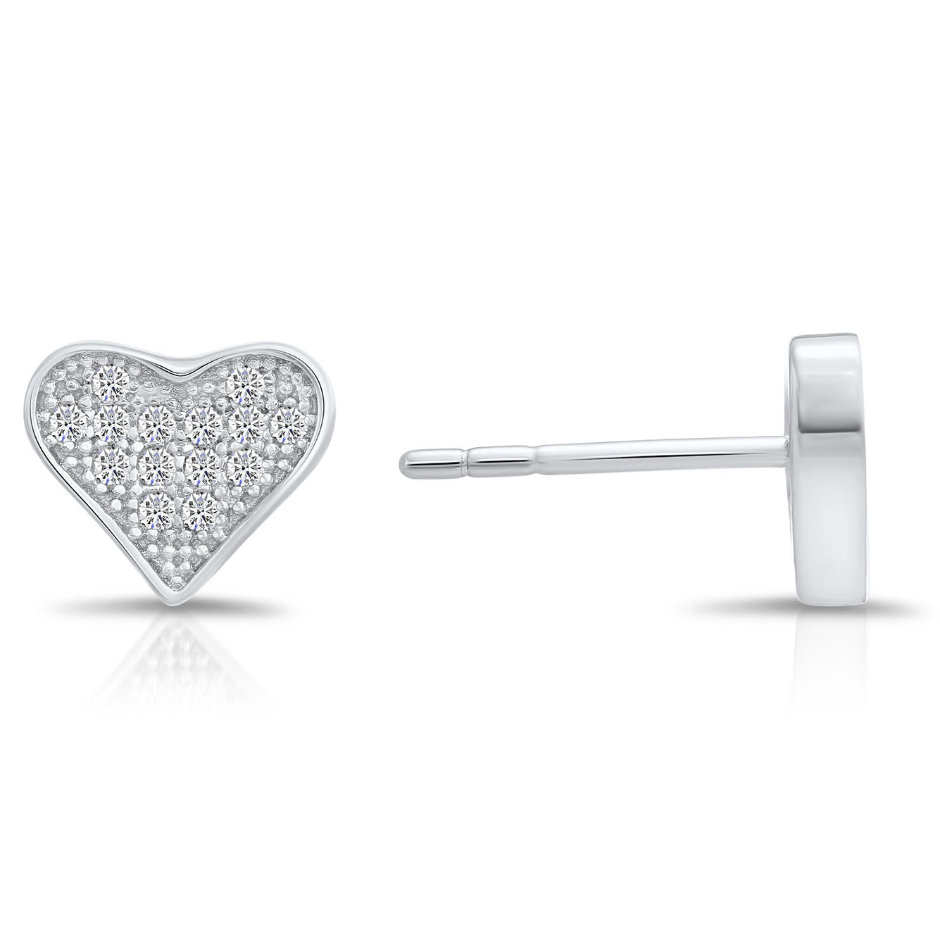Sterling Silver Tiny Heart Stud Earrings