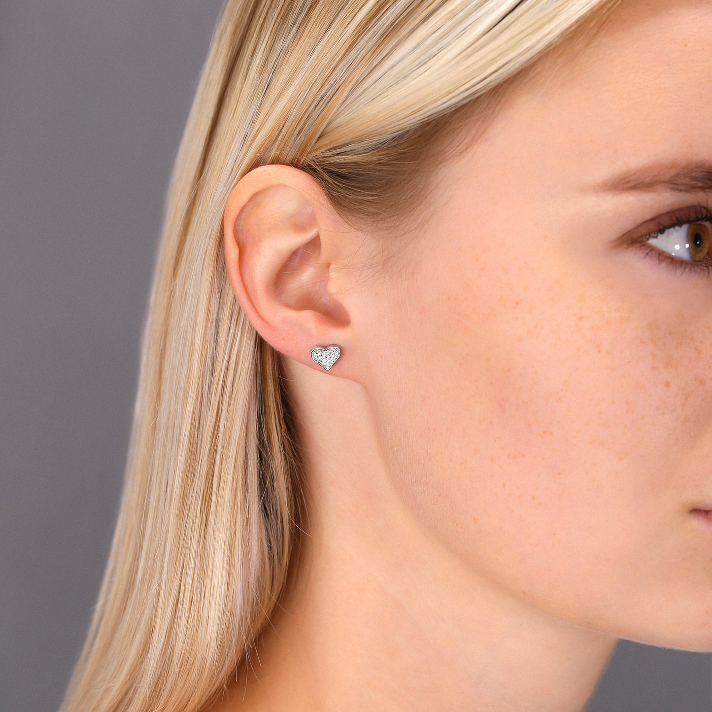Sterling Silver Tiny Heart Stud Earrings